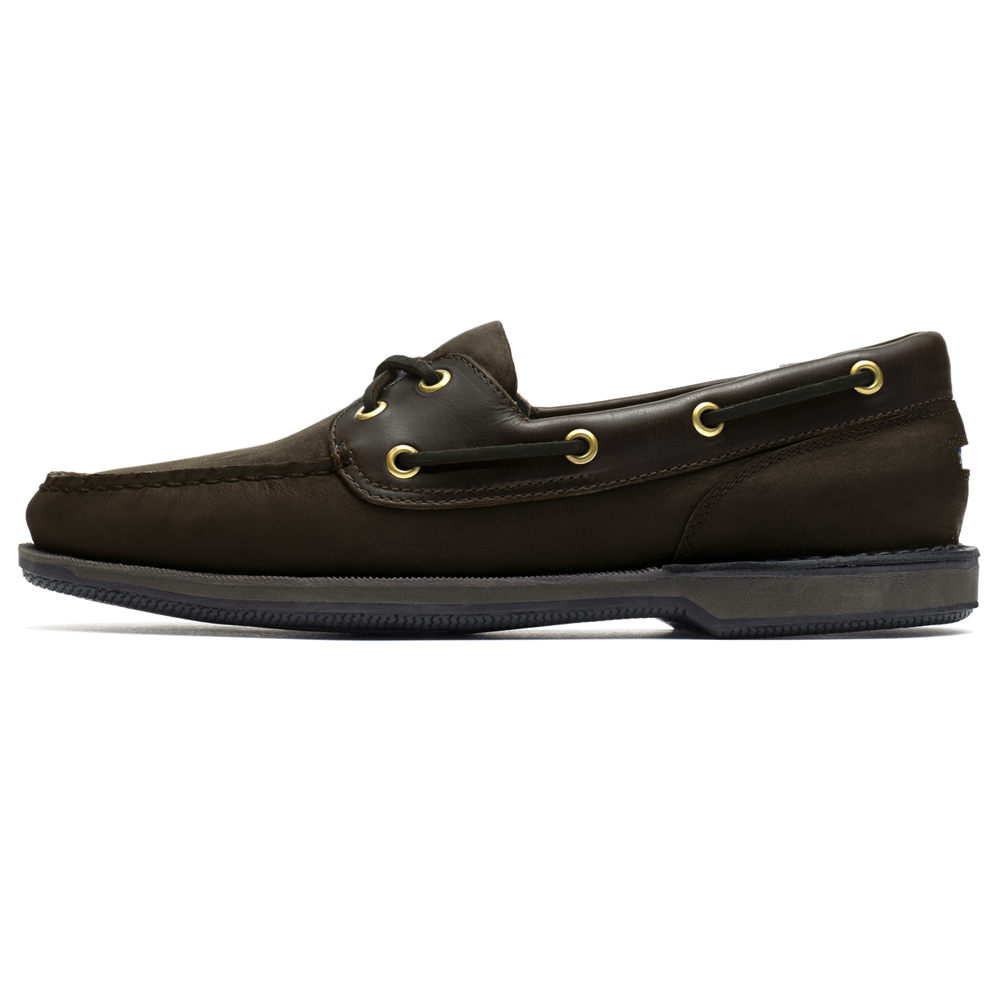 Rockport Mens Perth - Boat Shoes Black - QTM271490